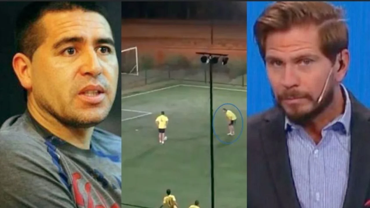 Insólito: el Pollo Vignolo jugó un picadito con Juan Román Riquelme y le robó un tiro libre