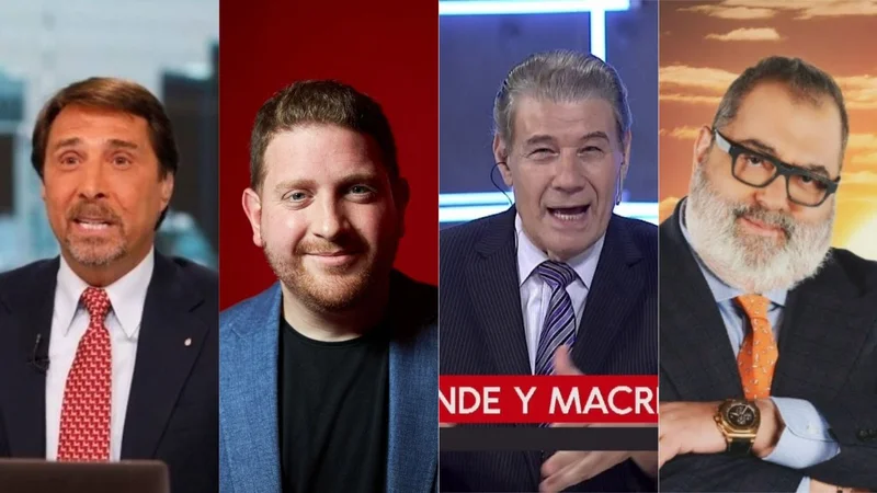 Eduardo Feinmann, Jonatan Viale, Víctor Hugo Morales y Jorge Lanata.