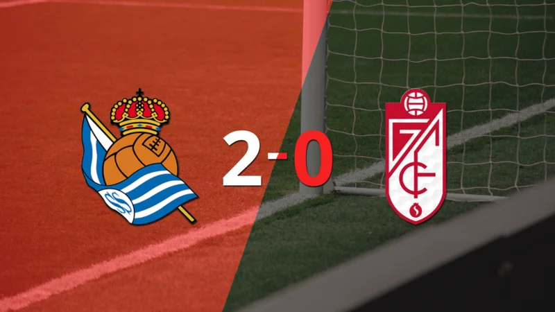En su casa, Real Sociedad le ganó a Granada por 2-0