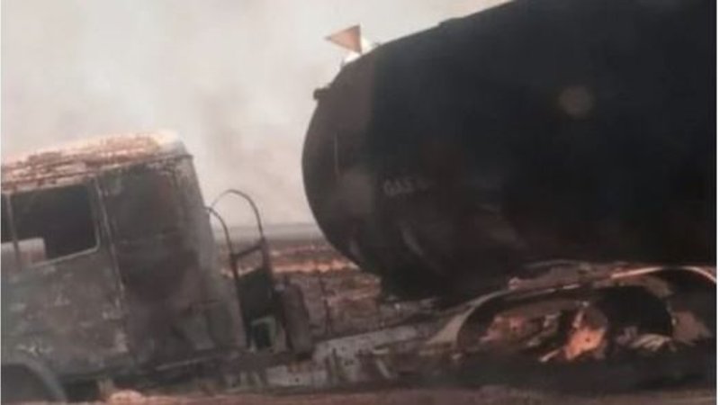Corrientes: un camión de gas fue devorado por el fuego