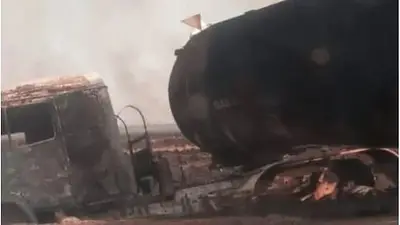 Corrientes: un camión de gas fue devorado por el fuego Corrientes: un camión de gas fue devorado por el fuego