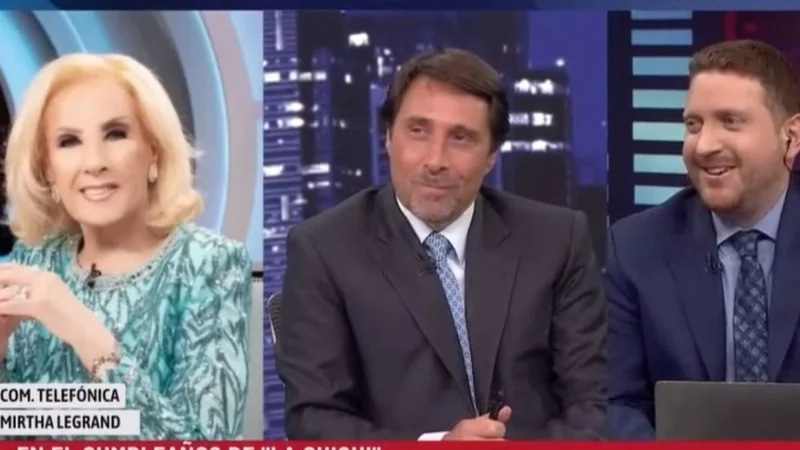 Mirtha Legrand, Eduardo Feinmann y Jonatan Viale