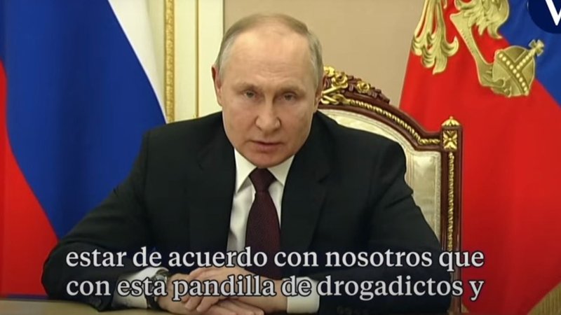 Putin pidió derrocar a Zelenski: lo llamó "pandilla de neonazis y drogadictos"