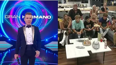 Santiago del Moro y los participantes de Gran Hermano. Santiago del Moro y los participantes de Gran Hermano.