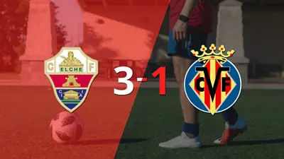 Elche vence por 3-1 a Villarreal con triplete de Pere Milla Elche vence por 3-1 a Villarreal con triplete de Pere Milla