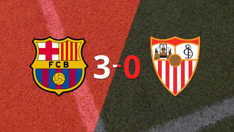 Sevilla se fue goleado 3-0 en su visita a Barcelona