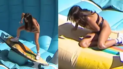 Bienvenidos a Bordo: una participante sufrió un imprevisto y quedó casi desnuda. Bienvenidos a Bordo: una participante sufrió un imprevisto y quedó casi desnuda.