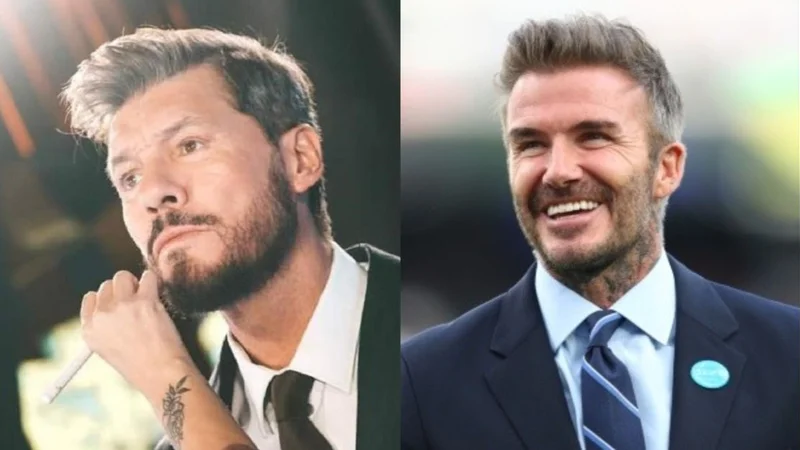 Marcelo Tinelli y David Beckham. Marcelo Tinelli en América TV.