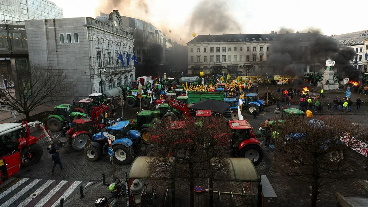 Los agricultores sumaron protestas en Bruselas y Portugal 
