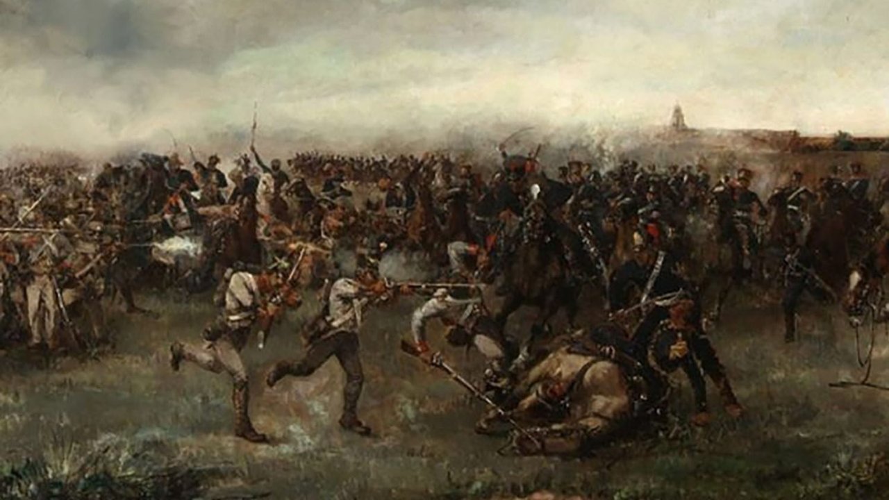 Imagen de la pintura que se realizó para representar la batalla de San Lorenzo 