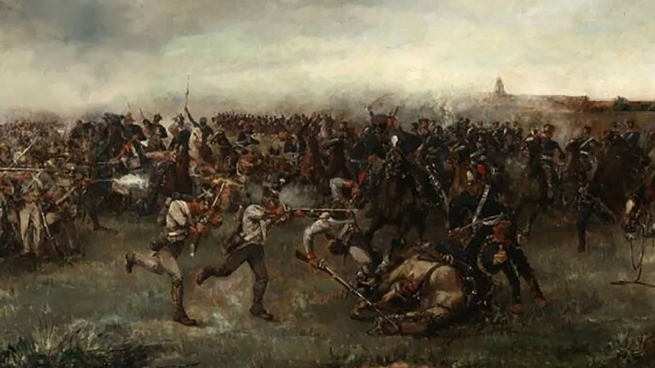 Imagen de la pintura que se realizó para representar la batalla de San Lorenzo 