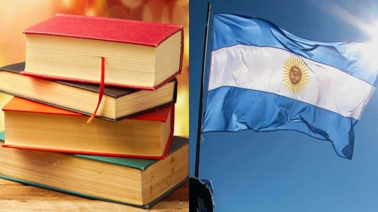 Libro, bandera argentina