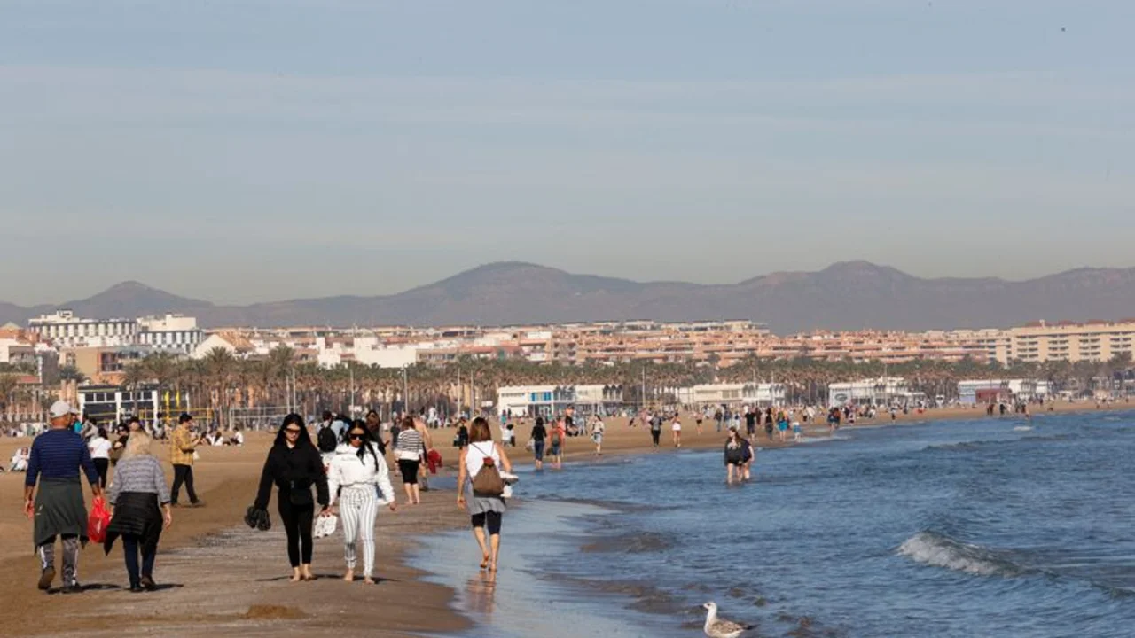arena, playa, gente