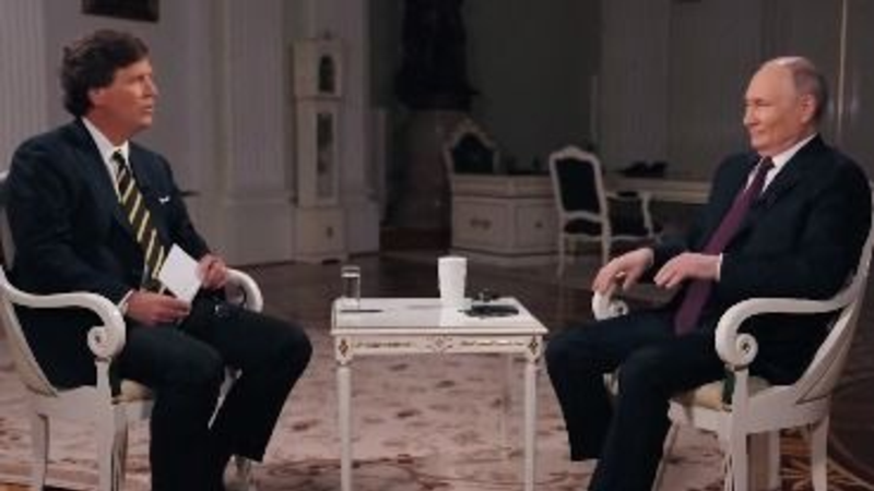 Putin en una entrevista con Tucker Carlson afirmó que es "imposible" una derrota rusa en Ucrania