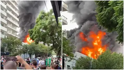 Fuego en Caballito: explotó una subestación de Edesur Fuego en Caballito: explotó una subestación de Edesur