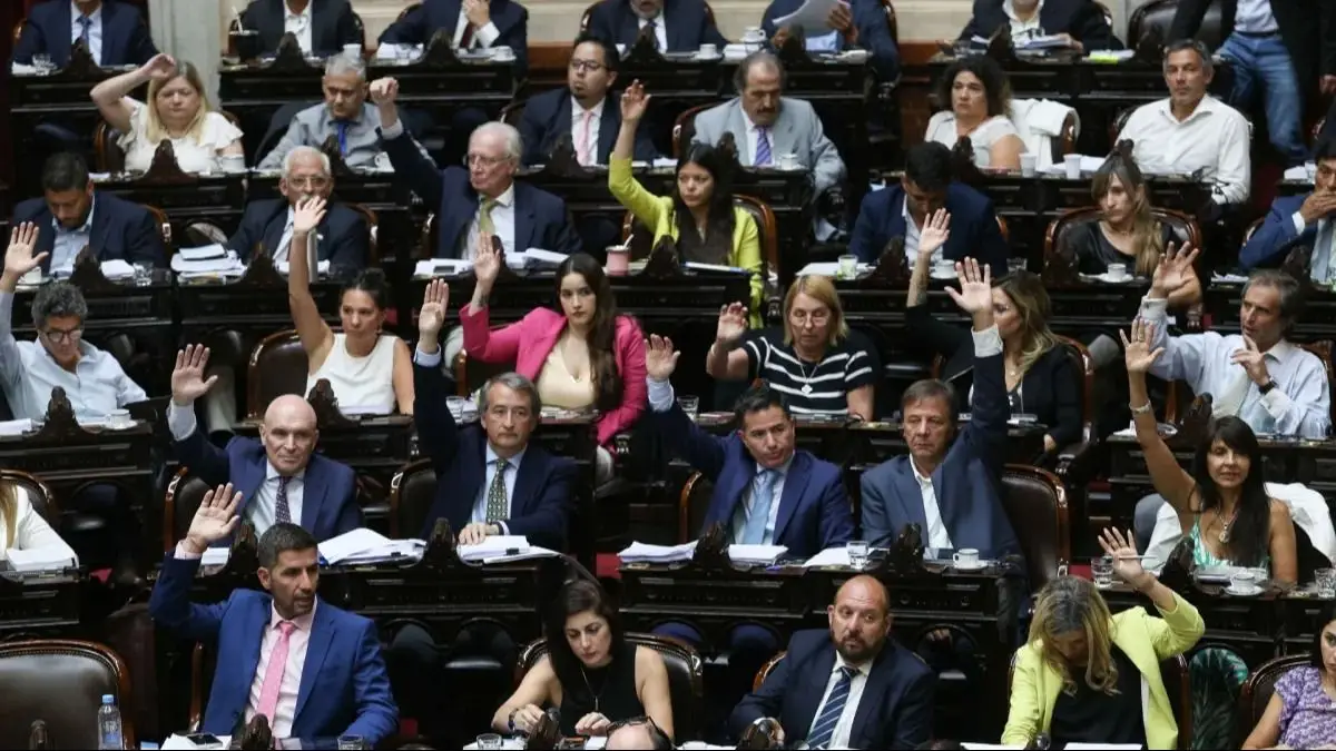 Los diputados argentinos durante la votación de la Ley Ómnibus