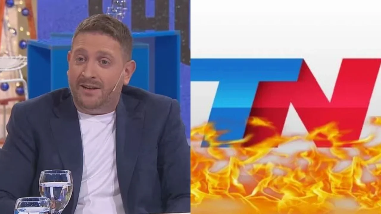 Jonatan Viale y el logo de TN