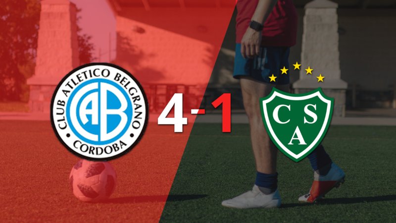 Belgrano fue contundente y goleó 4-1 a Sarmiento