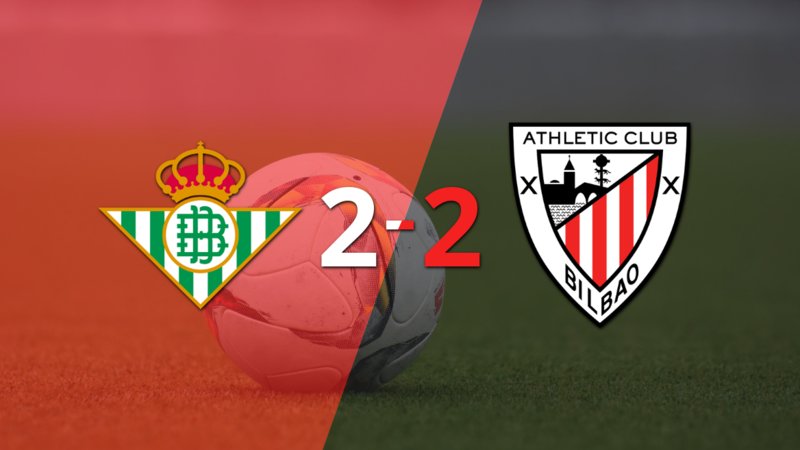 En un emocionante partido, Betis y Athletic Bilbao empataron 2-2