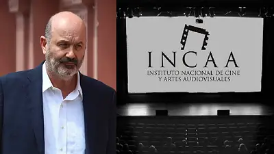 Federico Sturzenegger y logo del INCAA Federico Sturzenegger y logo del INCAA