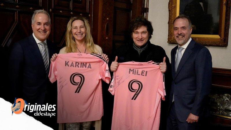 Milei con la camiseta de Messi: dudan en Casa Rosada de que haya sido un regalo del delantero al Presidente
