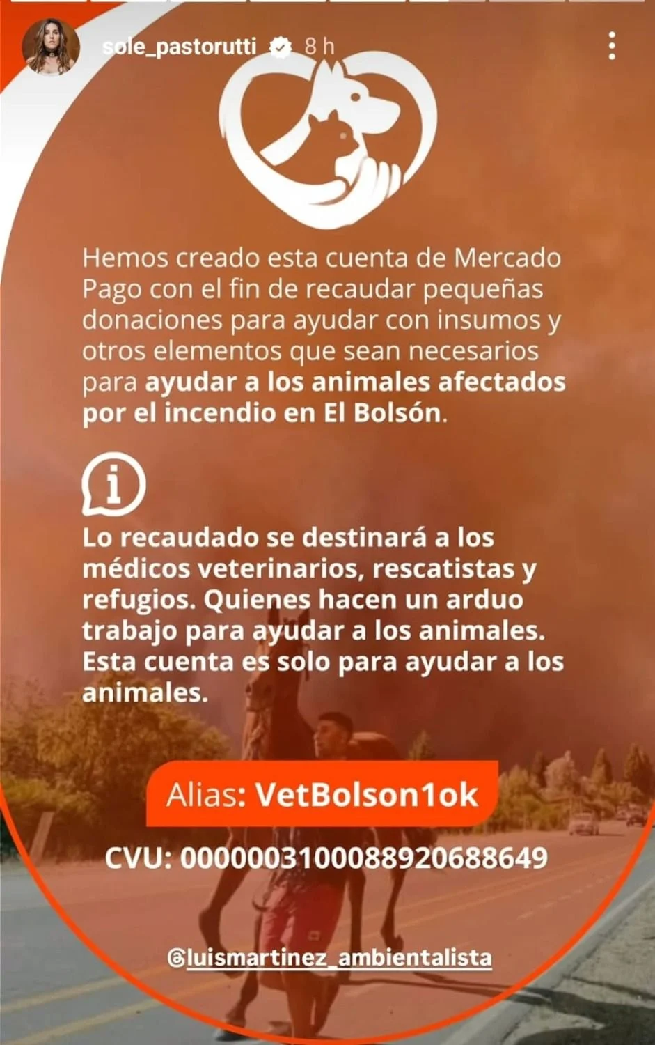 Soledad Pastorutti habló sobre los incendios en la Patagonia