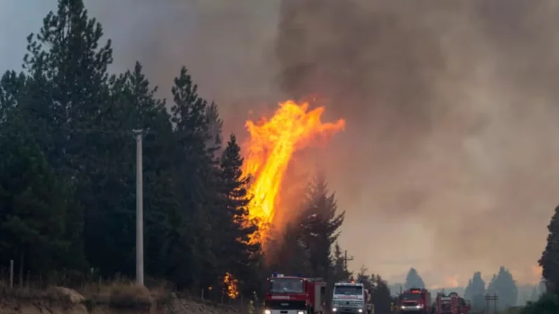 Incendios en el Bolsón: siguen sin controlarlo y peligan 700 viviendas