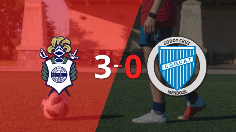 Con doblete de Rodrigo Castillo, Gimnasia liquidó 3-0 a Godoy Cruz
