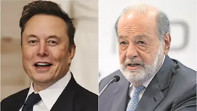 Elon Musk y Carlos Slim. Elon Musk y Carlos Slim.