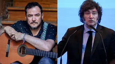 Ismael Serrano y Javier Milei Ismael Serrano y Javier Milei