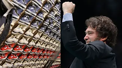 Calzado y Javier Milei Calzado y Javier Milei