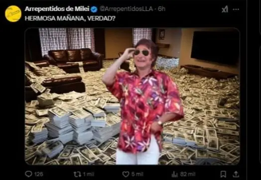 Memes de Javier Milei con lo de la criptomoneda