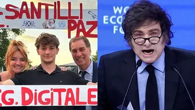 Javier Milei. Teo Santilli. Nancy Pazos. Diego Santilli. Javier Milei. Teo Santilli. Nancy Pazos. Diego Santilli.