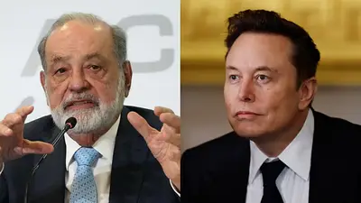 Elon Musk y Carlos Slim. Elon Musk y Carlos Slim.