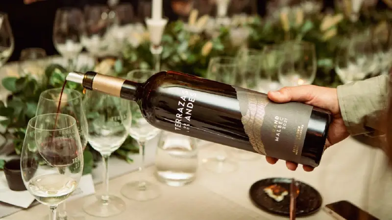 Vino Terrazas de los Andes.