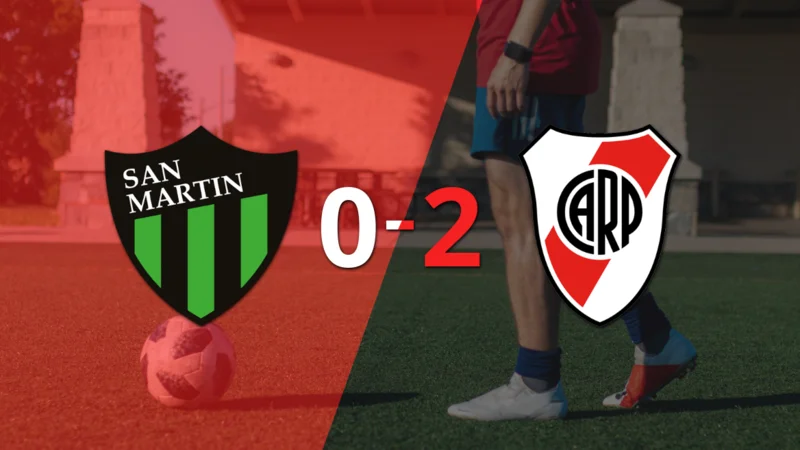 San Martín (SJ) no pudo ante la contundencia de River Plate y perdió por 2 a 0