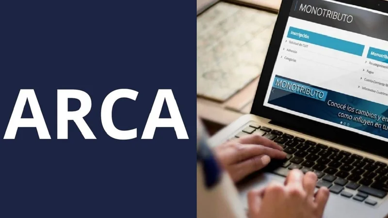 Logo de ARCA y web del monotributo