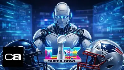 Cascos de los Seattle Seahawks y New England Patriots y un robot Cascos de los Seattle Seahawks y New England Patriots y un robot