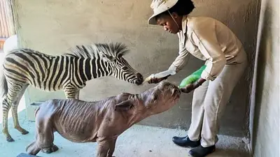Dos especies, un mismo destino: la amistad impensada que salvó a una cría de rinoceronte y una cebra Dos especies, un mismo destino: la amistad impensada que salvó a una cría de rinoceronte y una cebra