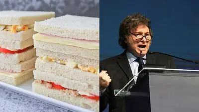 Sánguches de miga y Javier Milei Sánguches de miga y Javier Milei