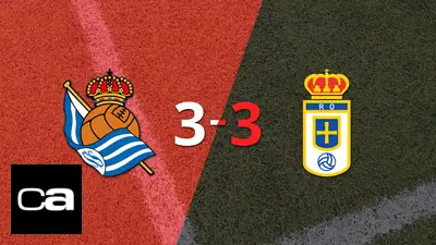 Pese a doblete de Federico Viñas, Real Oviedo empató con Real Sociedad Pese a doblete de Federico Viñas, Real Oviedo empató con Real Sociedad