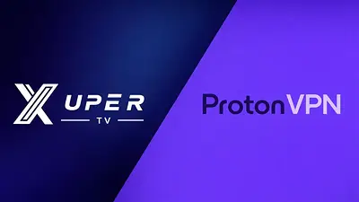 Logos de Xuper TV y Proton VPN Logos de Xuper TV y Proton VPN
