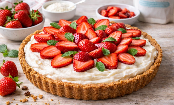 Receta de tarta de frutillas y crema sin azúcar: un clásico apto para todos