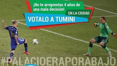 "Era por abajo, Palacio": El insólito afiche electoral de Tumini "Era por abajo, Palacio": El insólito afiche electoral de Tumini