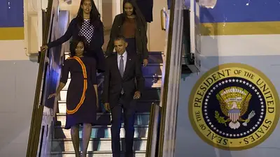 Obama llegó al país y se prepara para un día con agenda completa Obama llegó al país y se prepara para un día con agenda completa