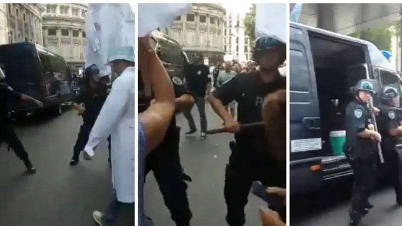 Mientras Macri hablaba de diálogo, reprimían a los docentes fuera del Congreso