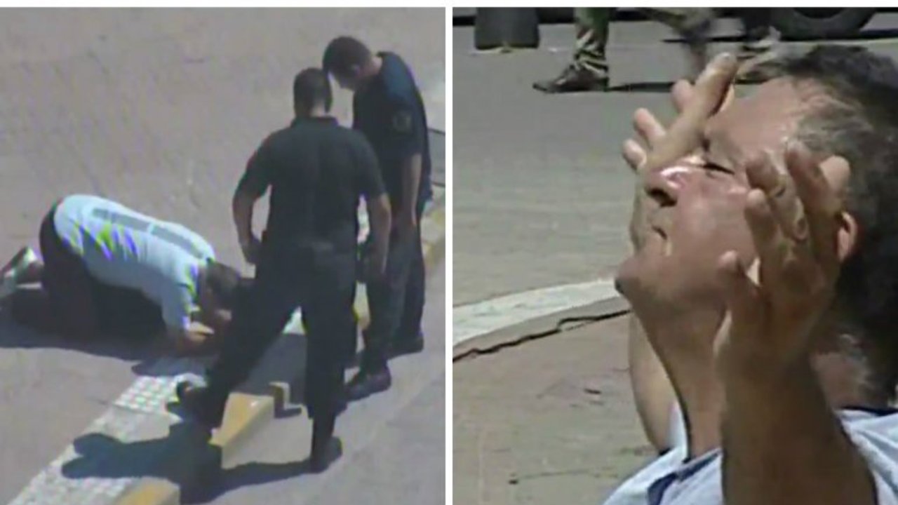 Un hombre rezó y lloró dos horas frente a la Casa Rosada