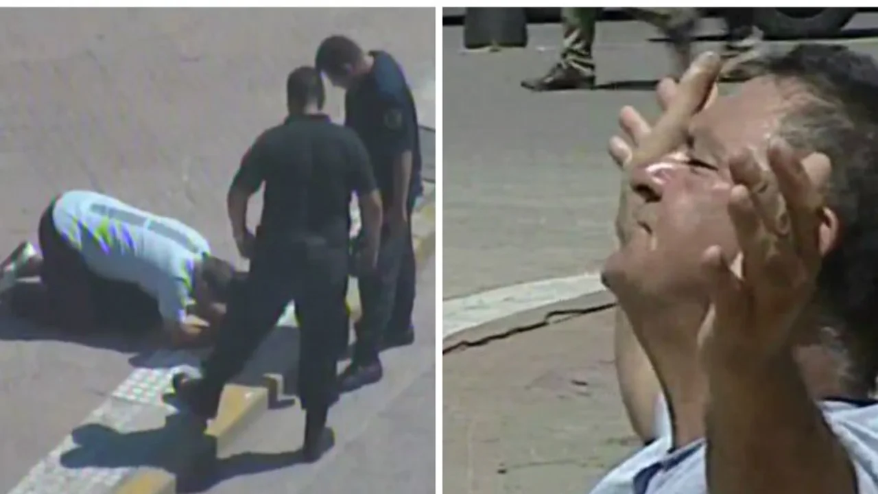 Un hombre rezó y lloró dos horas frente a la Casa Rosada