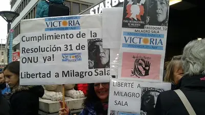 Día de la Mujer: en distintas partes del mundo, piden que liberen a Milagro Sala Día de la Mujer: en distintas partes del mundo, piden que liberen a Milagro Sala