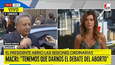 El mal momento de Duhalde: se cruzó con indignados contra el Gobierno El mal momento de Duhalde: se cruzó con indignados contra el Gobierno